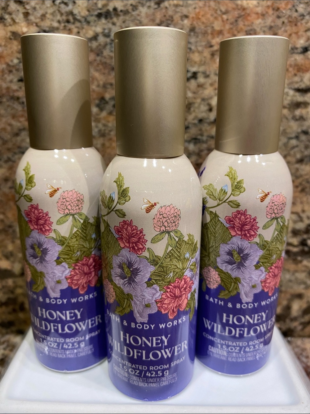 3) “HONEY WILDFLOWER” by B&BW Concentrated Room Sprays, ea: 1.5 oz / 42.5 g, NWT